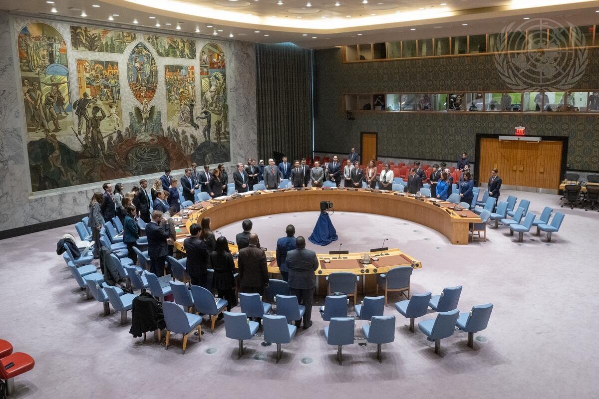 The Security Council holds a minute of silence in memory of US President Jimmy Carter, who passed away at the age of 100 on December 29, 2024.