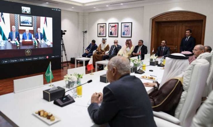 الرئيس الفلسطيني يجتمع مع اللجنة الوزارية العربية الإسلامية