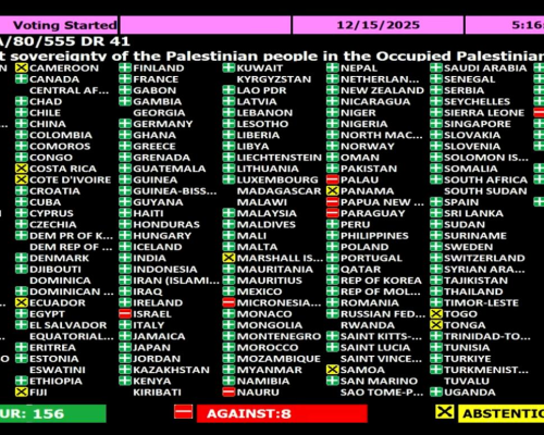 UN General Assembly adopts resolution affirming Palestinian right to self-determination