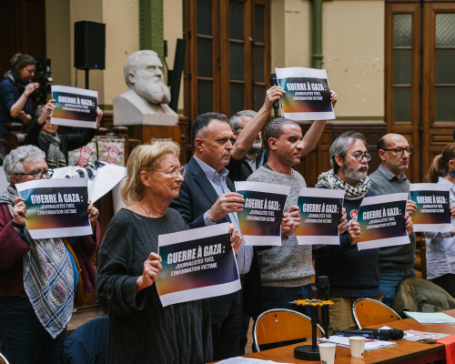French journalists’ unions hold solidarity festival with Palestinian journalists in Paris