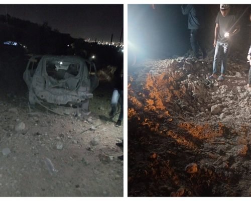 Missiles injure two Palestinians, damage vehicle in northern West Bank