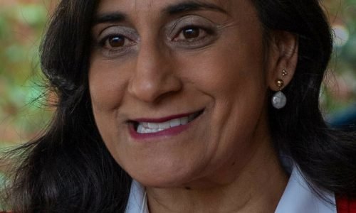 Anita Indira Anand, Canadian Prime Minister of Defense, speaks with local news representatives about the support Canada will be supplying to NATO during the Ukraine Defense Contact Group meeting at Ramstein Air Base, Germany, April 21, 2023. The U.S. will continue consulting Allies and partners to provide additional support to the Ukrainian people as they defend their country and democracy. This is the fourth time the UDCG has been held at Ramstein. (U.S. Air Force photo by Airman 1st Class Jordan Lazaro)