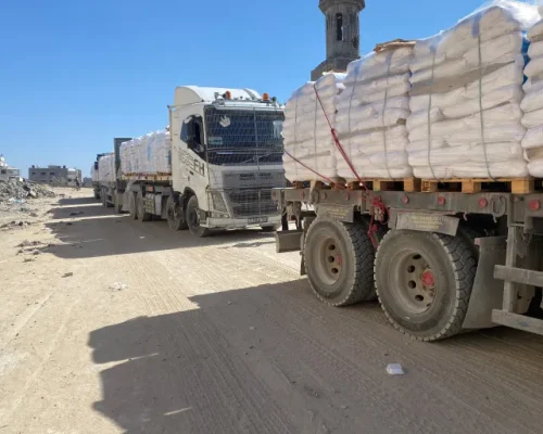 تدابير ضد عصابات لصوص شاحنات المساعدات في غزة