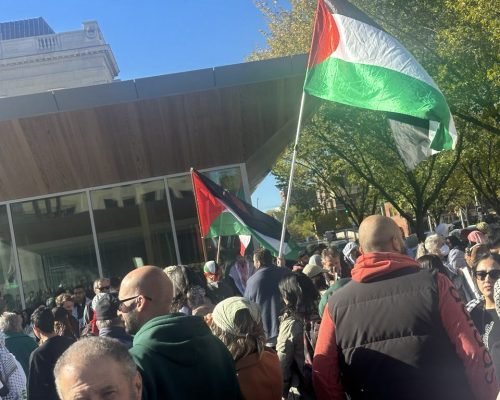 Demonstration in Edmonton for Gaza as war nears first anniversary