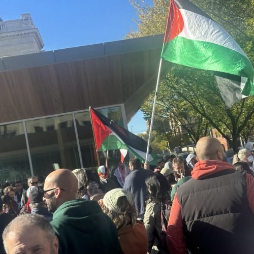 Demonstration in Edmonton for Gaza as war nears first anniversary